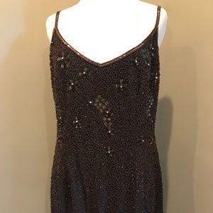 $400 Escada Beaded Brown Dress